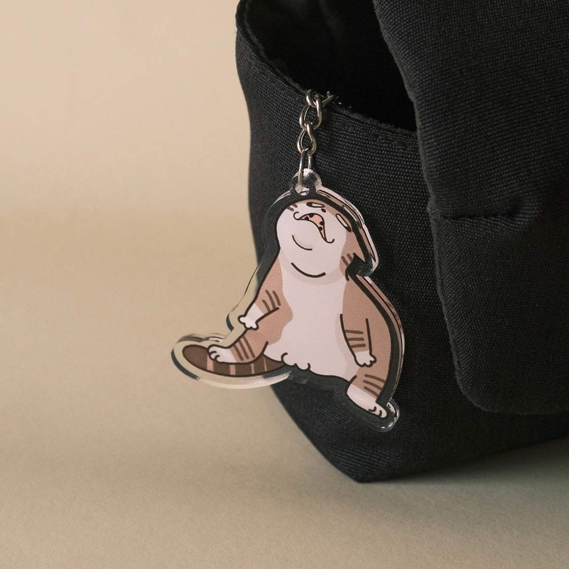 Tired Cat Acrylic Keychain