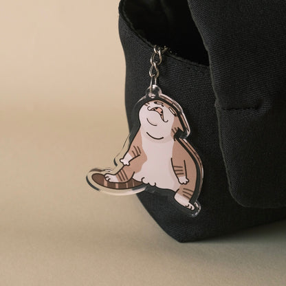 Tired Cat Acrylic Keychain