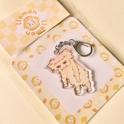 Bald Kitten Cat Acrylic Keychain