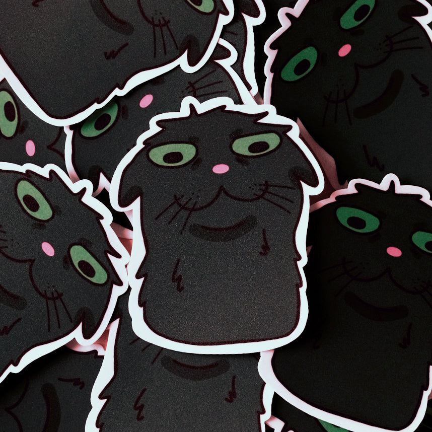 Black Cat Waterproof Vinyl Sticker (5pcs)