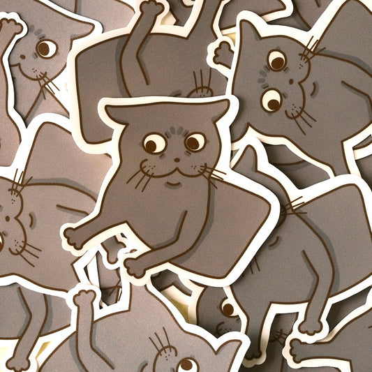 Disbelief Cat Waterproof Vinyl Sticker (5pcs)