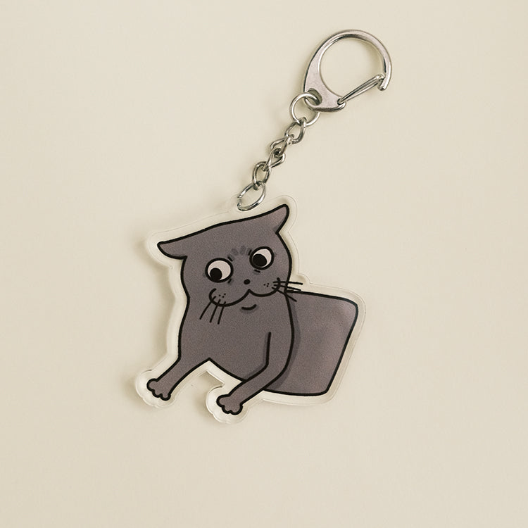 Disbelief Cat Acrylic Keychain