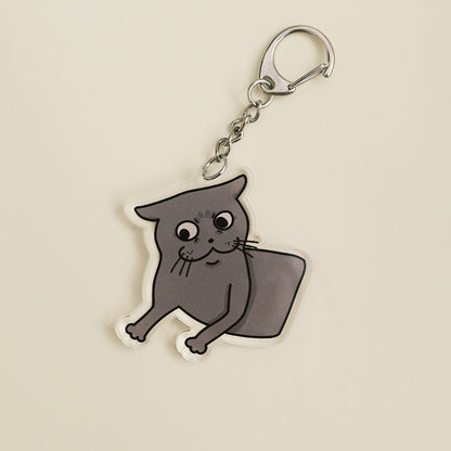 Disbelief Cat Acrylic Keychain