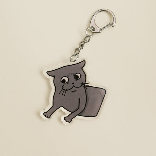 Disbelief Cat Acrylic Keychain