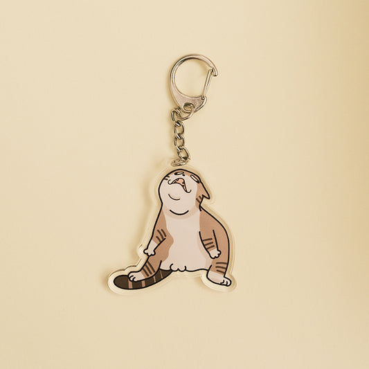 Tired Cat Acrylic Keychain