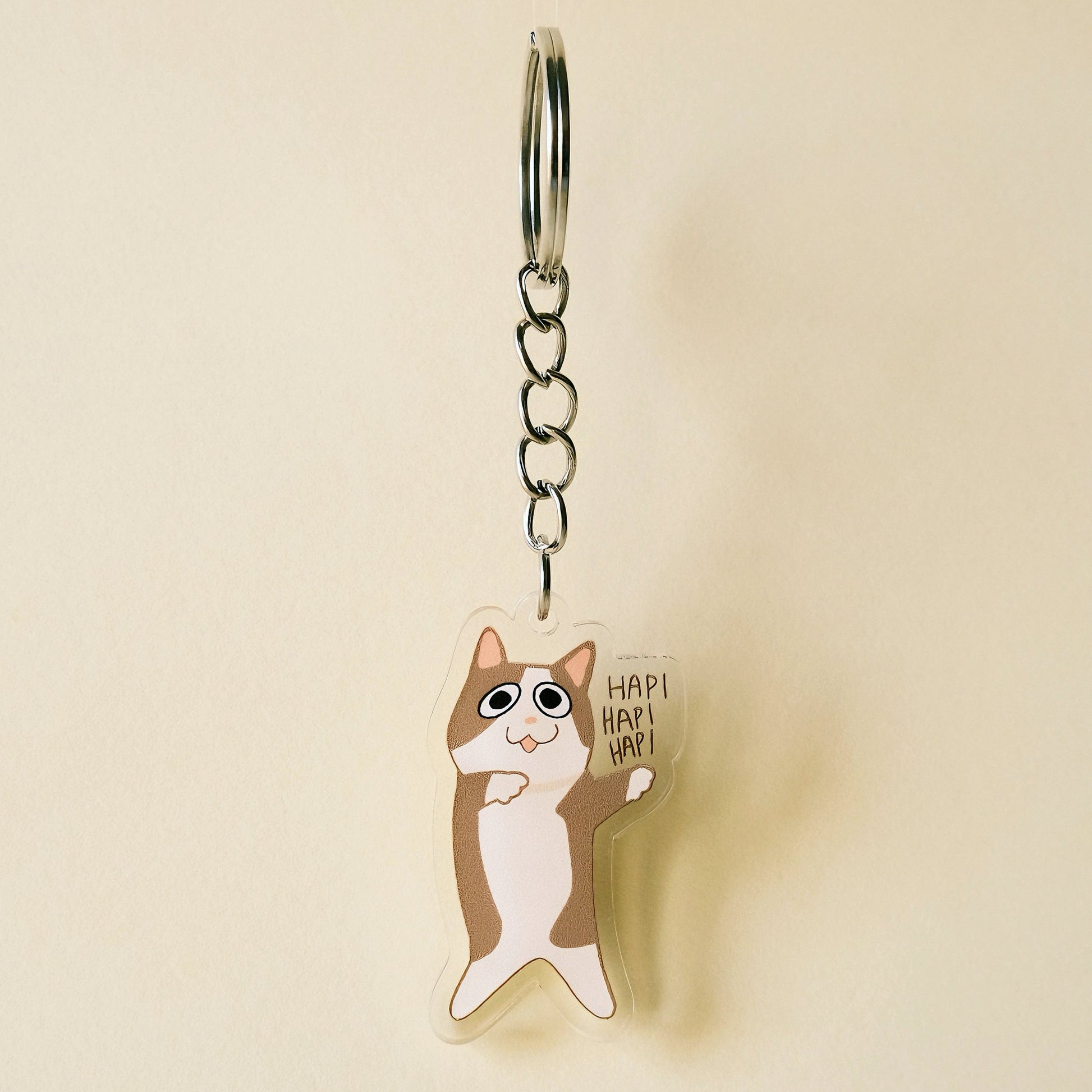 happy cat keychain
