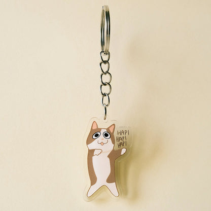 happy cat keychain