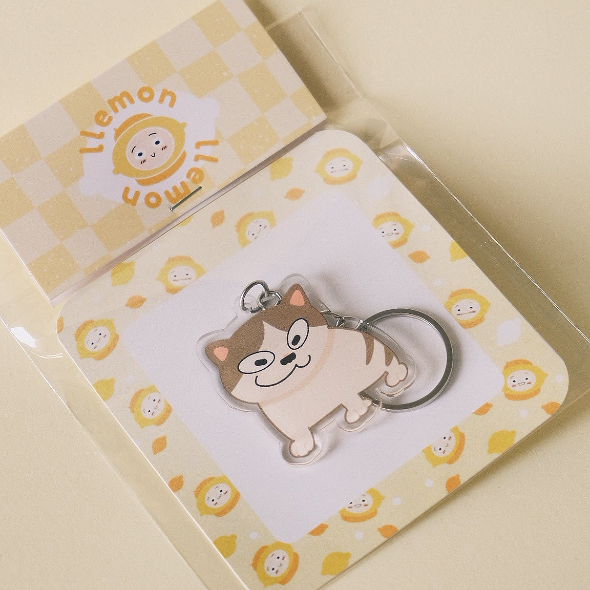 cat with moustache in yellow packaging