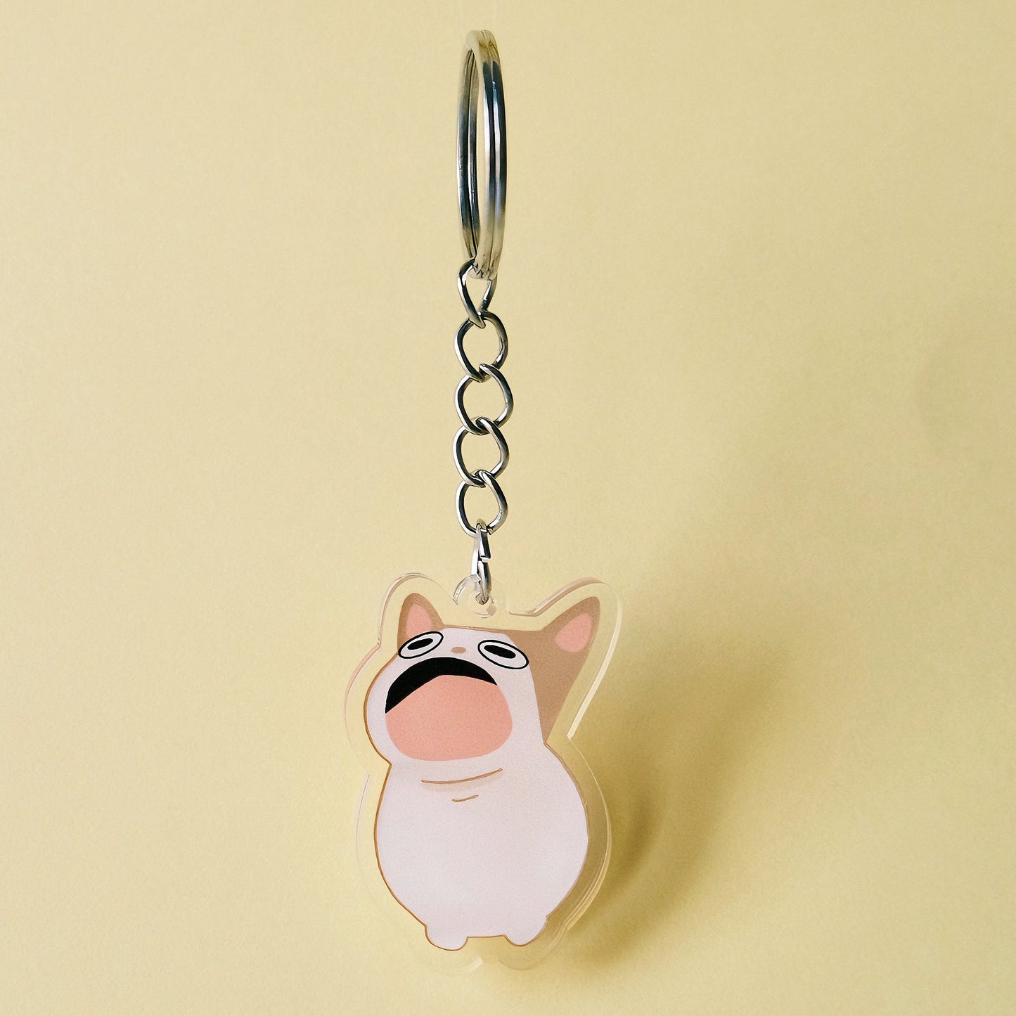 pop cat meme keychain