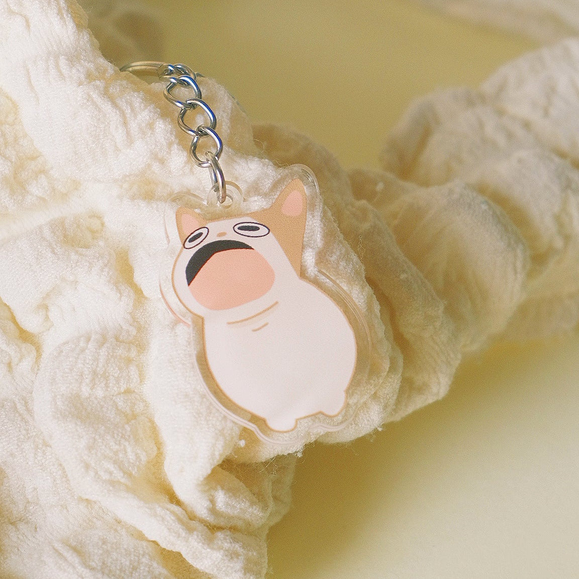 pop cat meme keychain